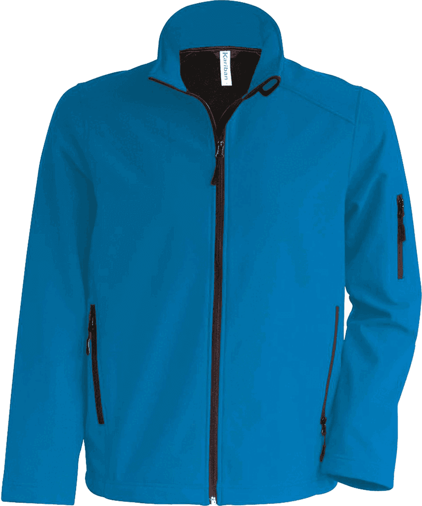 Kariban KA413 softshell jakna u azurno plavoj boji, bez kapuljače