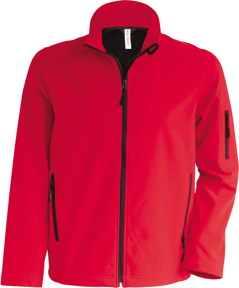 Kariban KA413 softshell jakna u crvenoj boji, bez kapuljače
